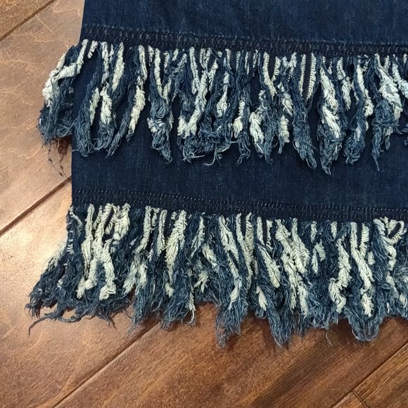 n/nicholas Denim Frayed Hem Tunic With Fringe NEW WITH TAGS SIZE 0 - Picture 7 of 9